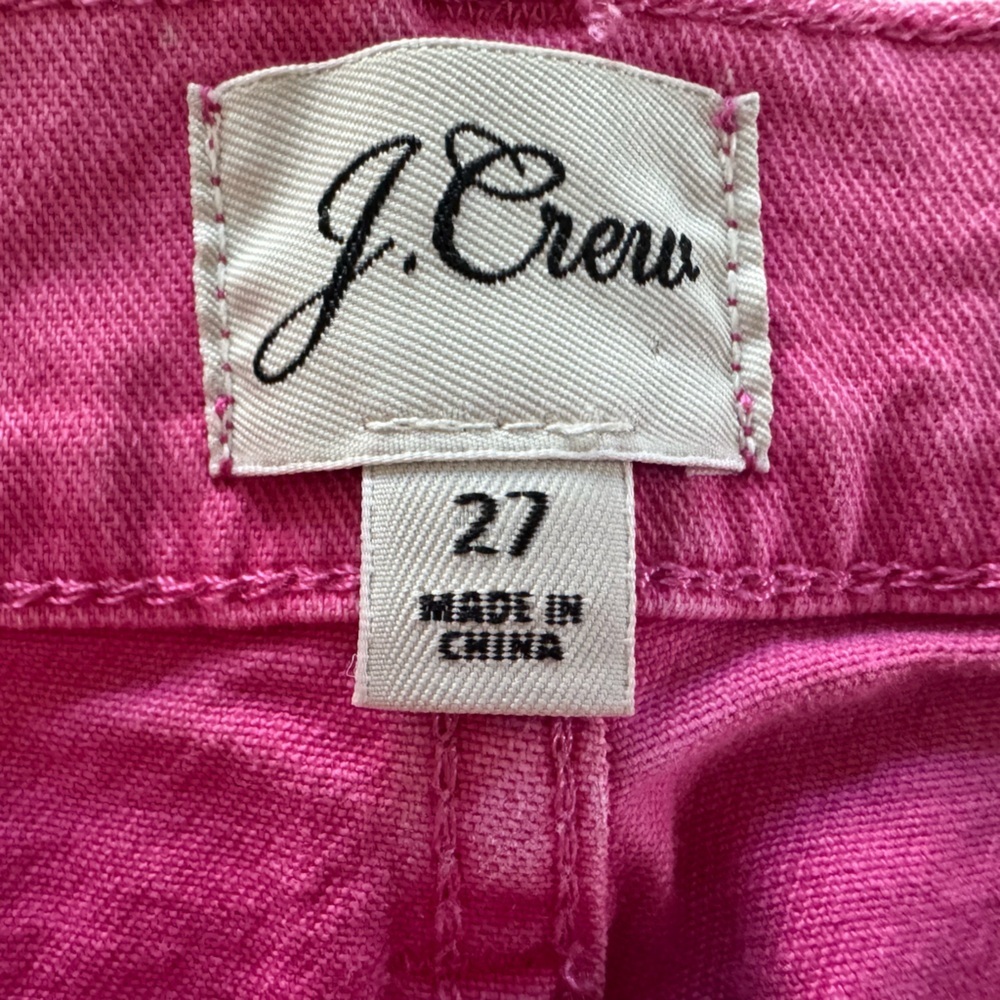 J.Crew Slim Wide Leg Crop Pant Hot Pink Size 27 - Picture 4 of 7
